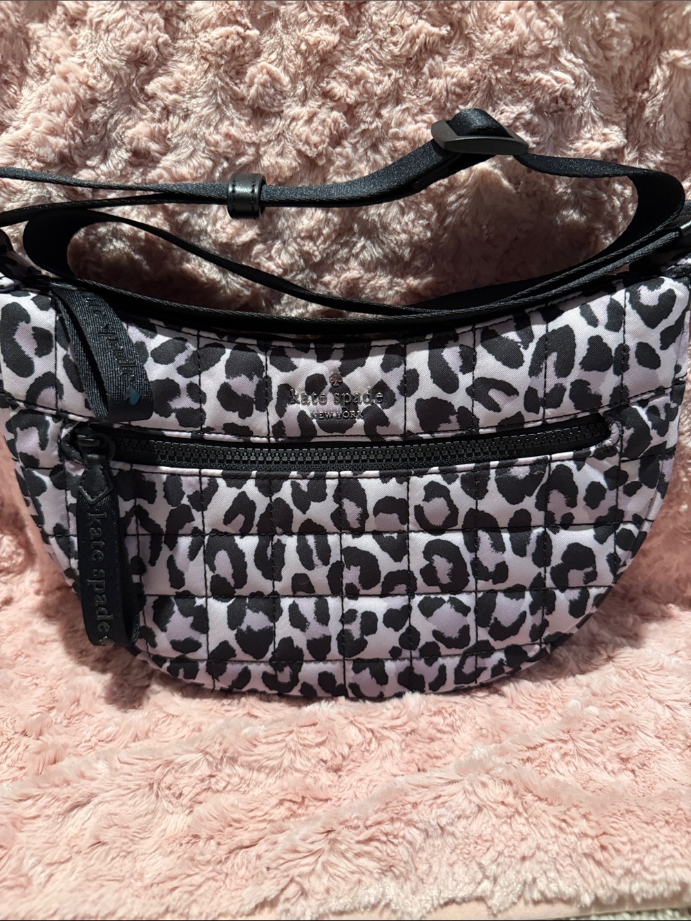 kate spade Black & purple Quilted Leopard Print Crossbody